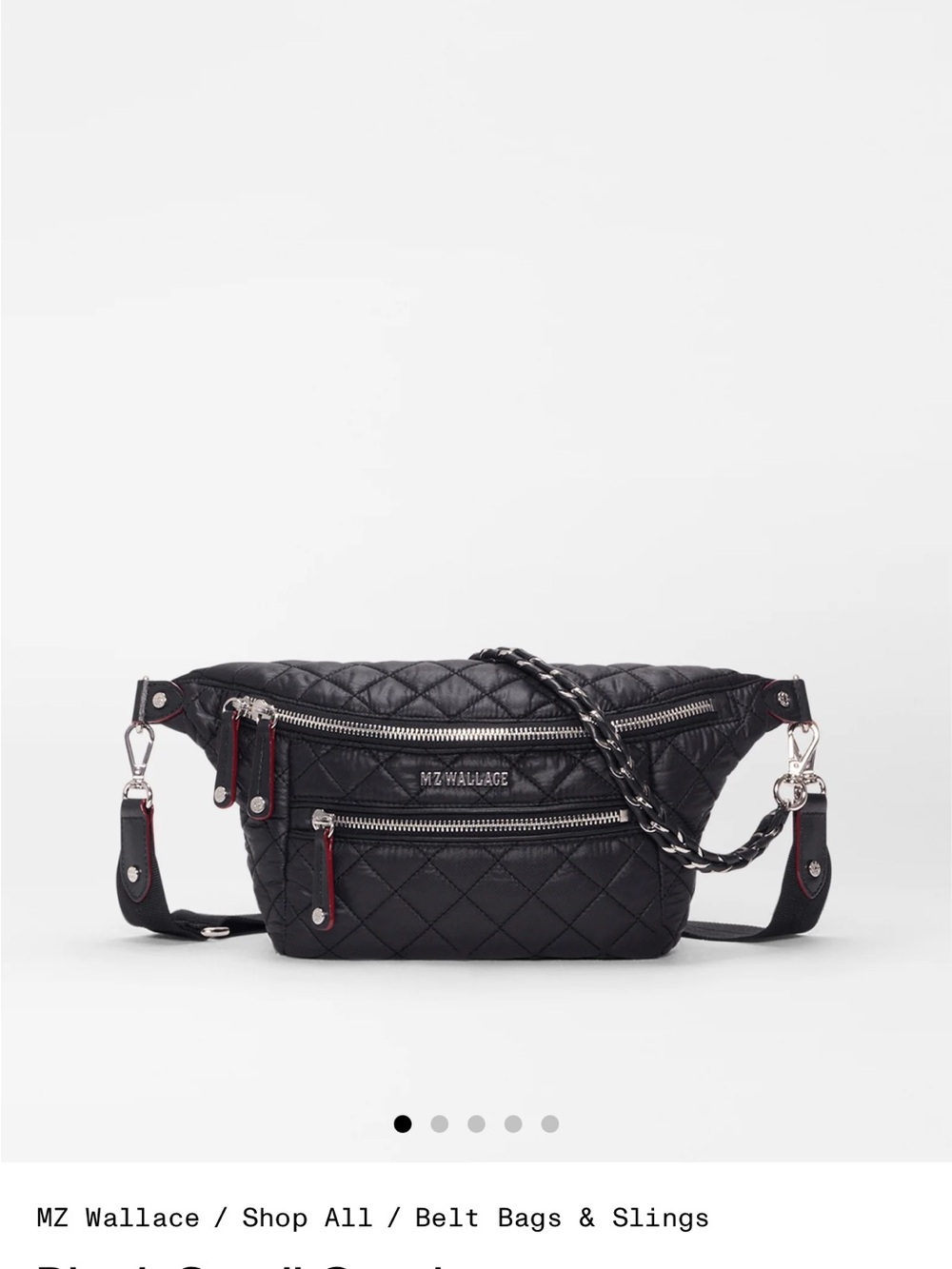MZ Wallace Crosby Black Quilted Crossbody Belt Bag - Picture 6 of 9